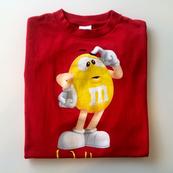 red m&m shirt
